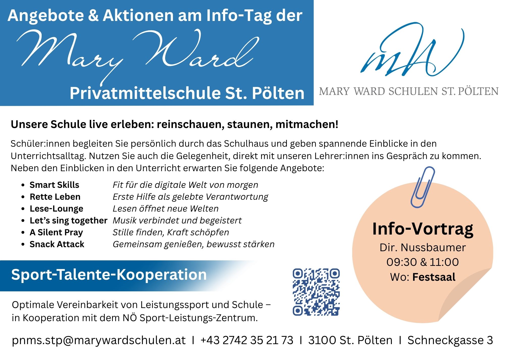 Infoblatt zur Ank&uuml;ndigung auf der Homepage 1